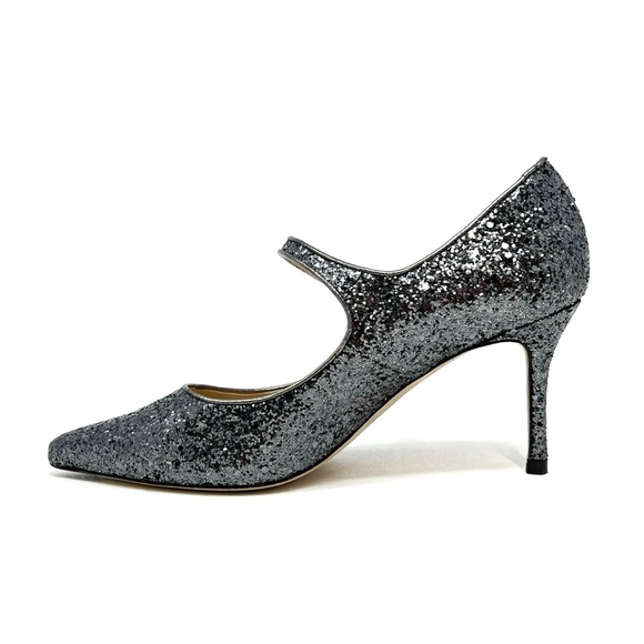 LK Bennett Monica Mary Jane Glitter Heels Size 41 / 11 Antracite (Gunmetal) EUC - Picture 5 of 12